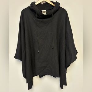 VTG Harvé Bernard 100% Wool Black Cape Jacket | M